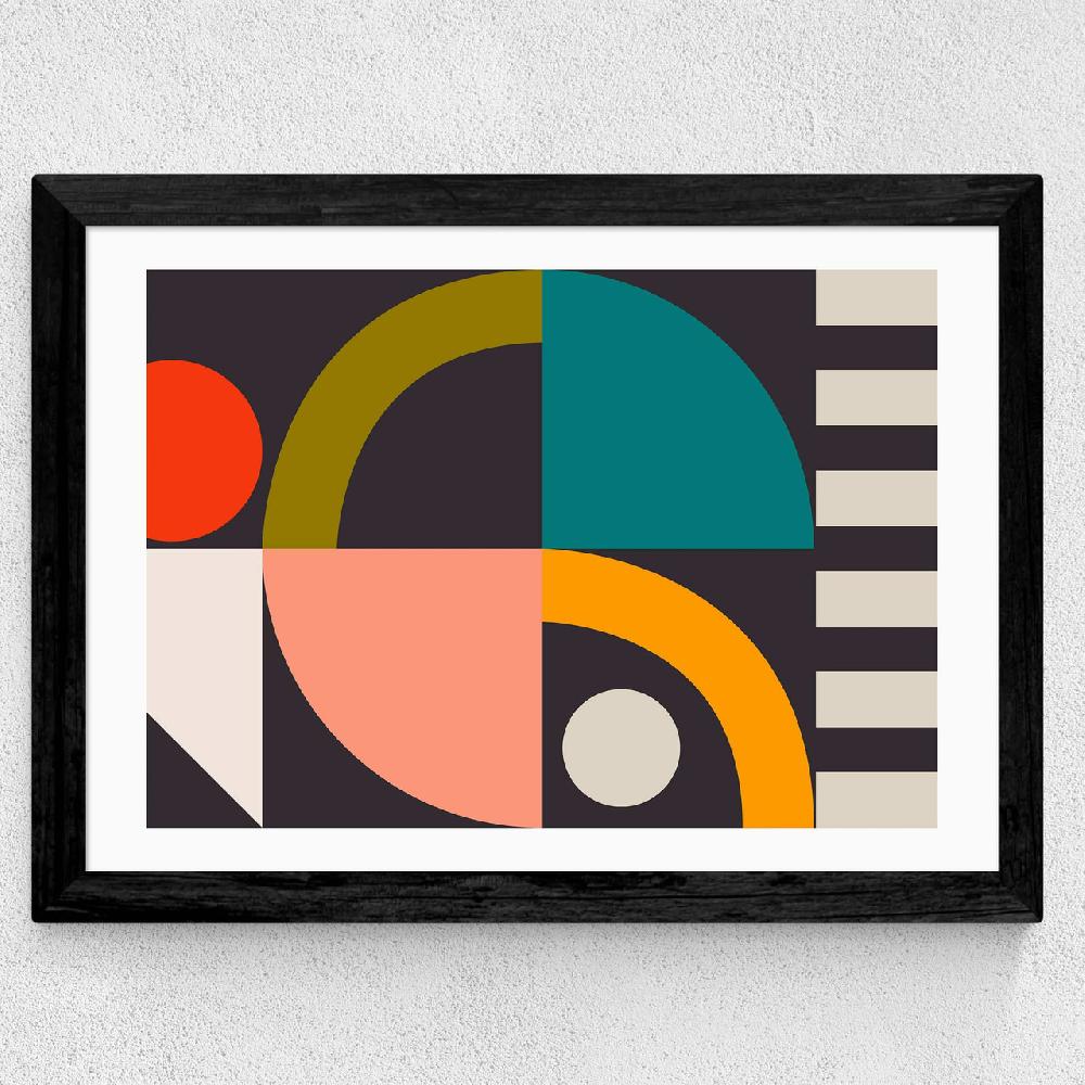 East End Prints Geometric On Black II