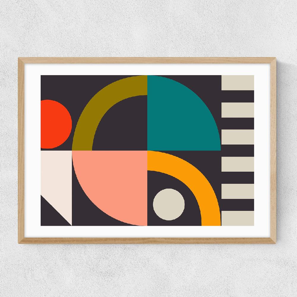 East End Prints Geometric On Black II