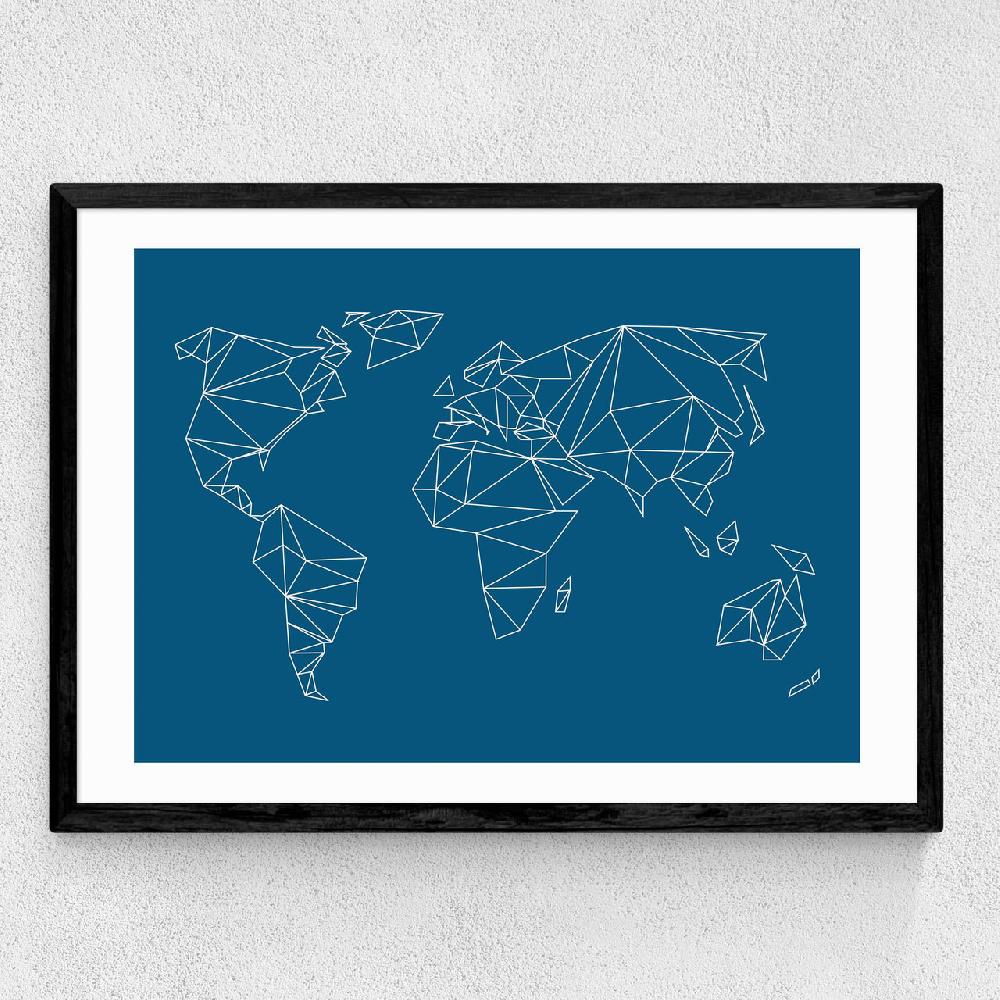 East End Prints Geometric World Map