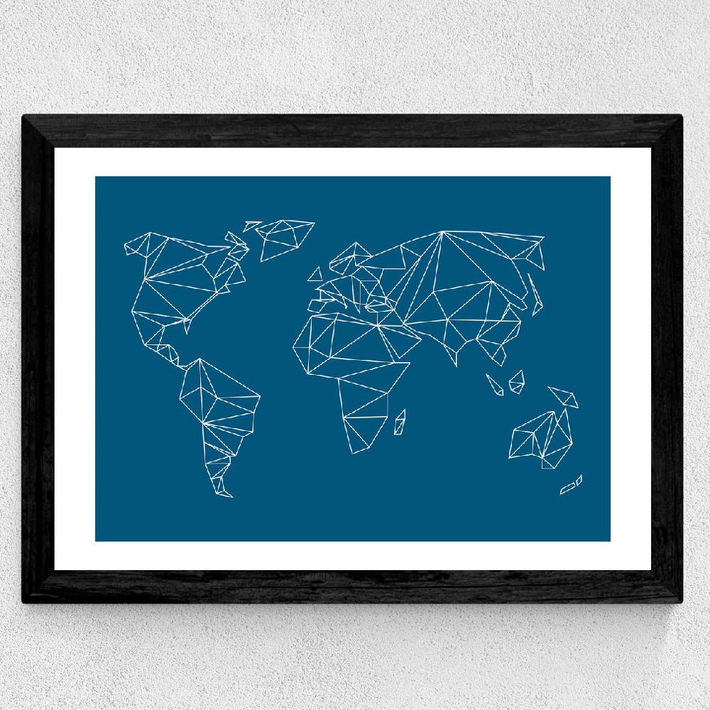 East End Prints Geometric World Map