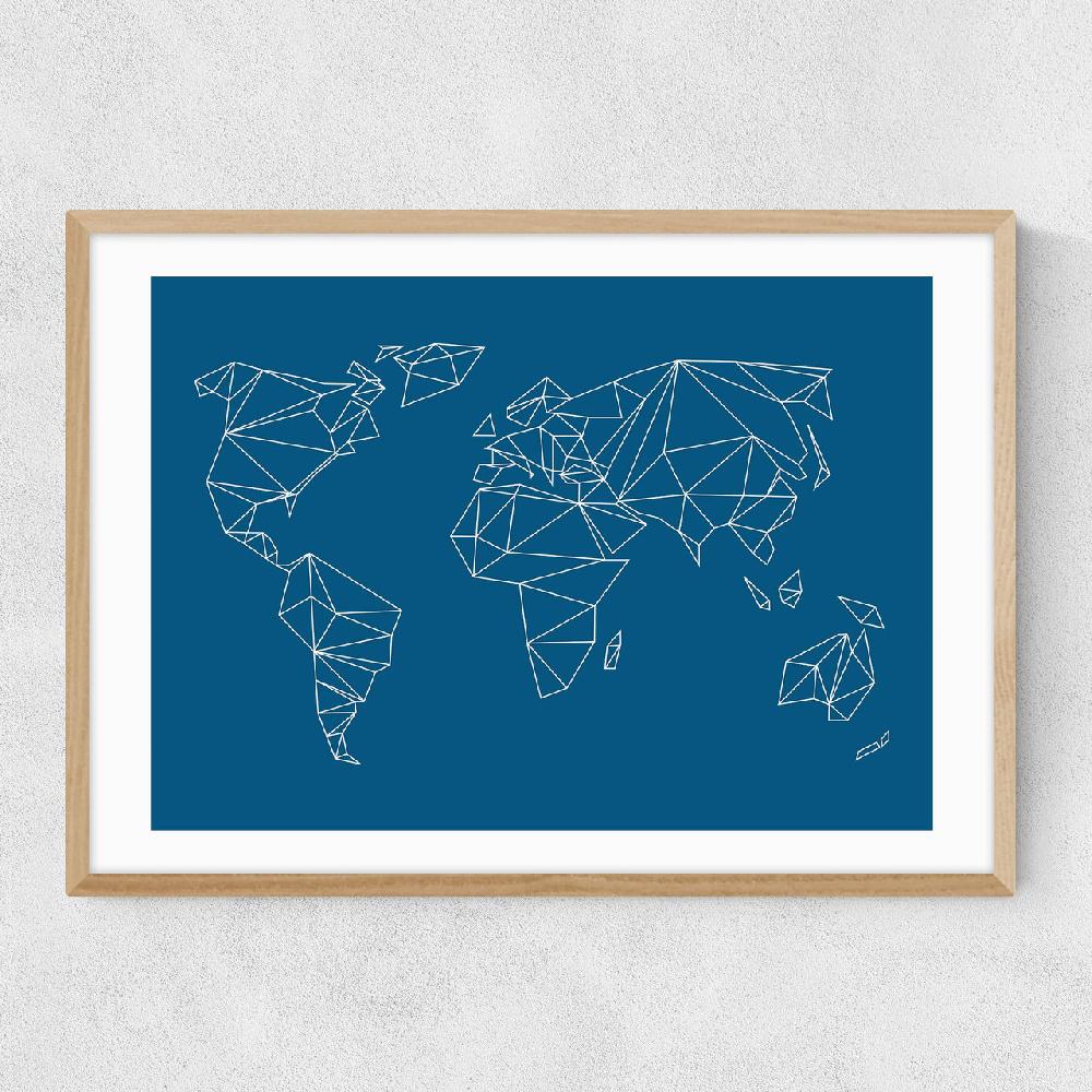 East End Prints Geometric World Map