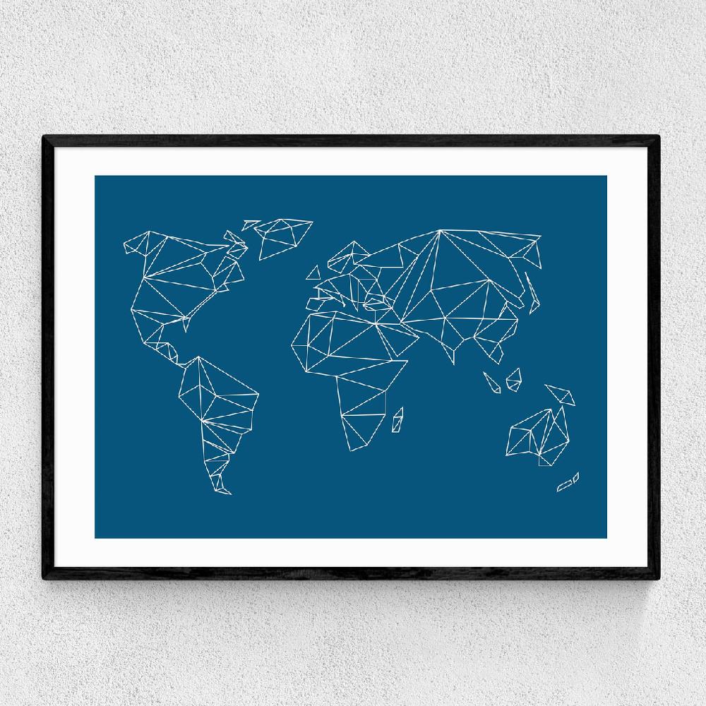 east end prints Geometric World Map