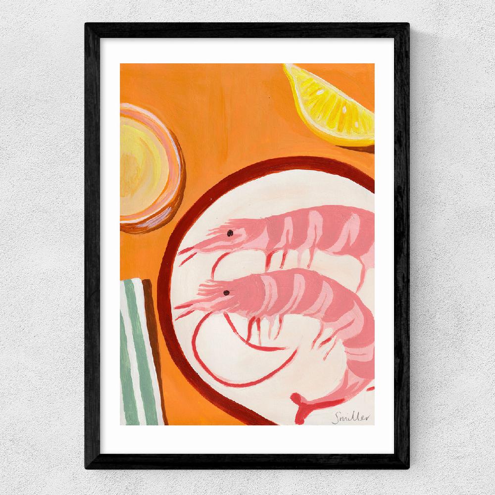 East End Prints Giant Prawns And Vinho Verde