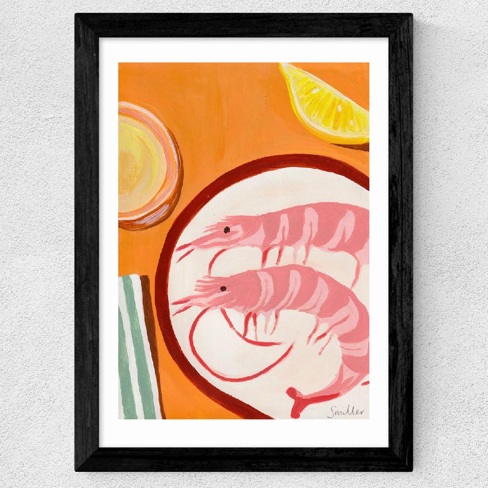 East End Prints Giant Prawns And Vinho Verde