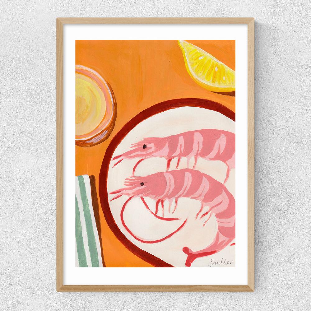 East End Prints Giant Prawns And Vinho Verde