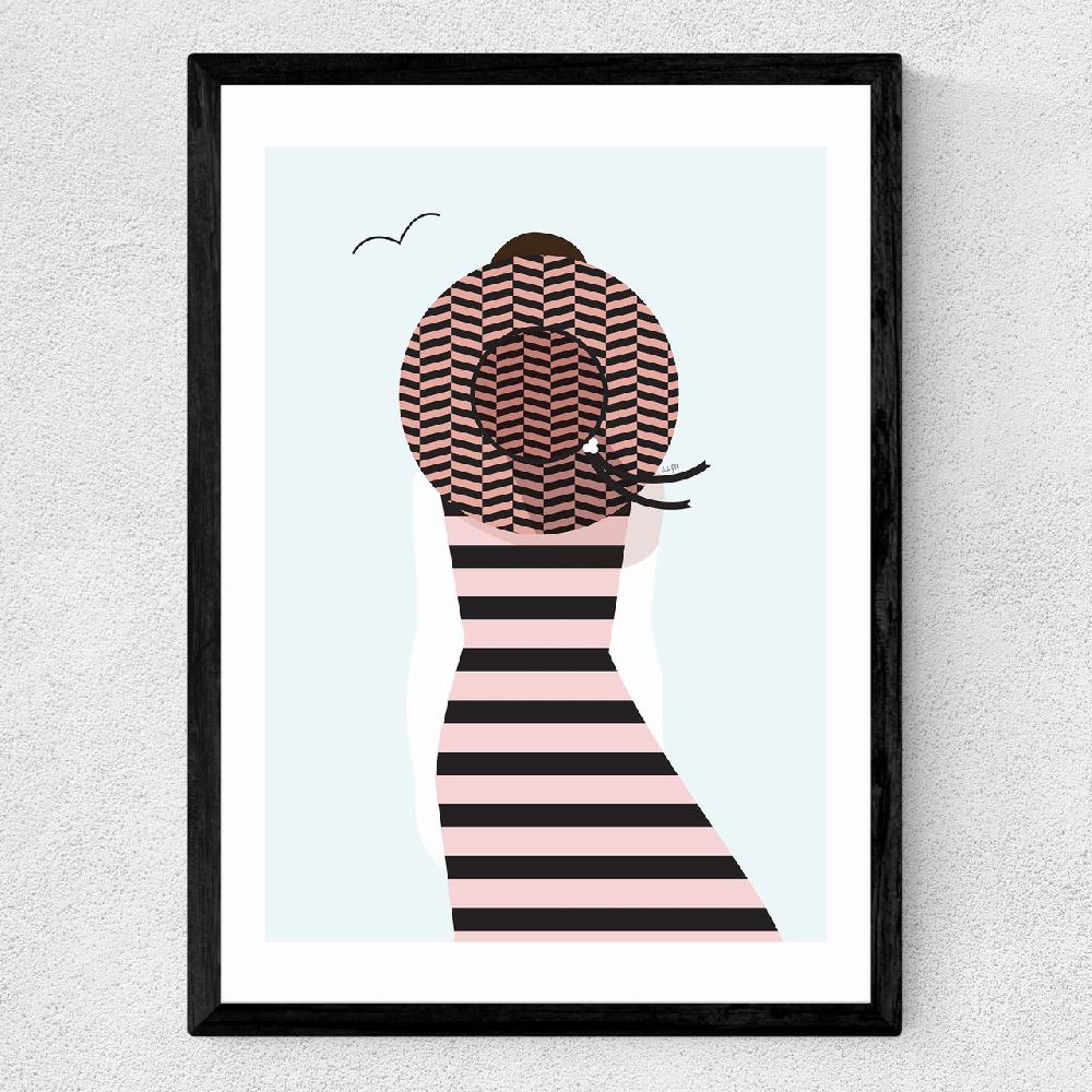 East End Prints Girl In A Straw Hat
