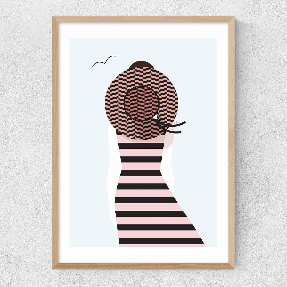 East End Prints Girl In A Straw Hat