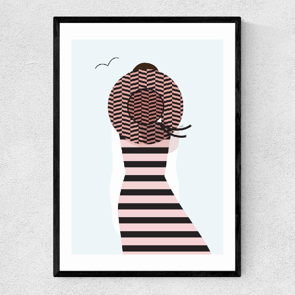 east end prints Girl In A Straw Hat