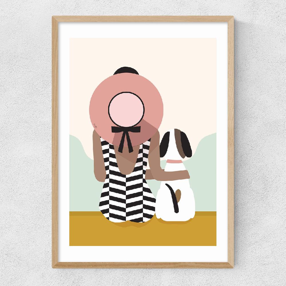 East End Prints Girl With A Dog