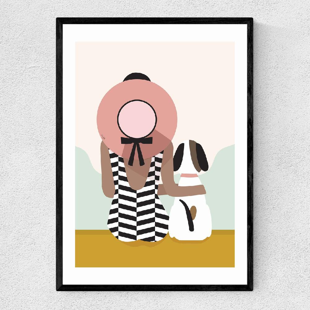 east end prints Girl With A Dog
