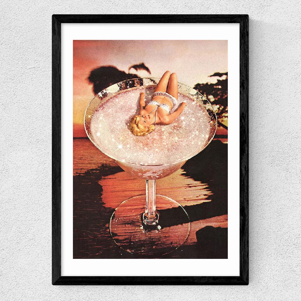 East End Prints Glitter Pink Margarita