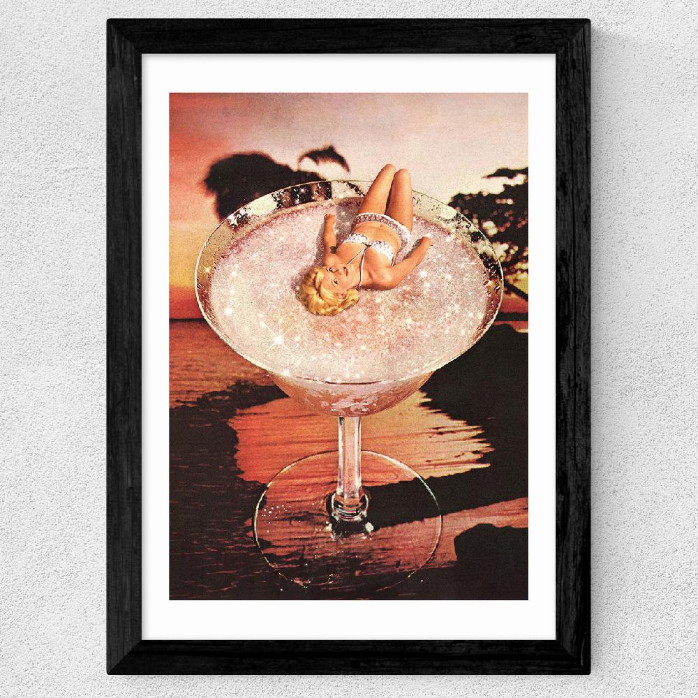 East End Prints Glitter Pink Margarita