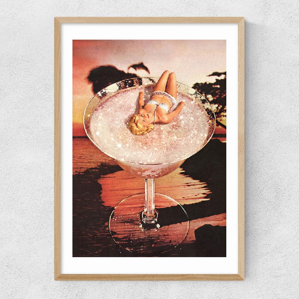 East End Prints Glitter Pink Margarita