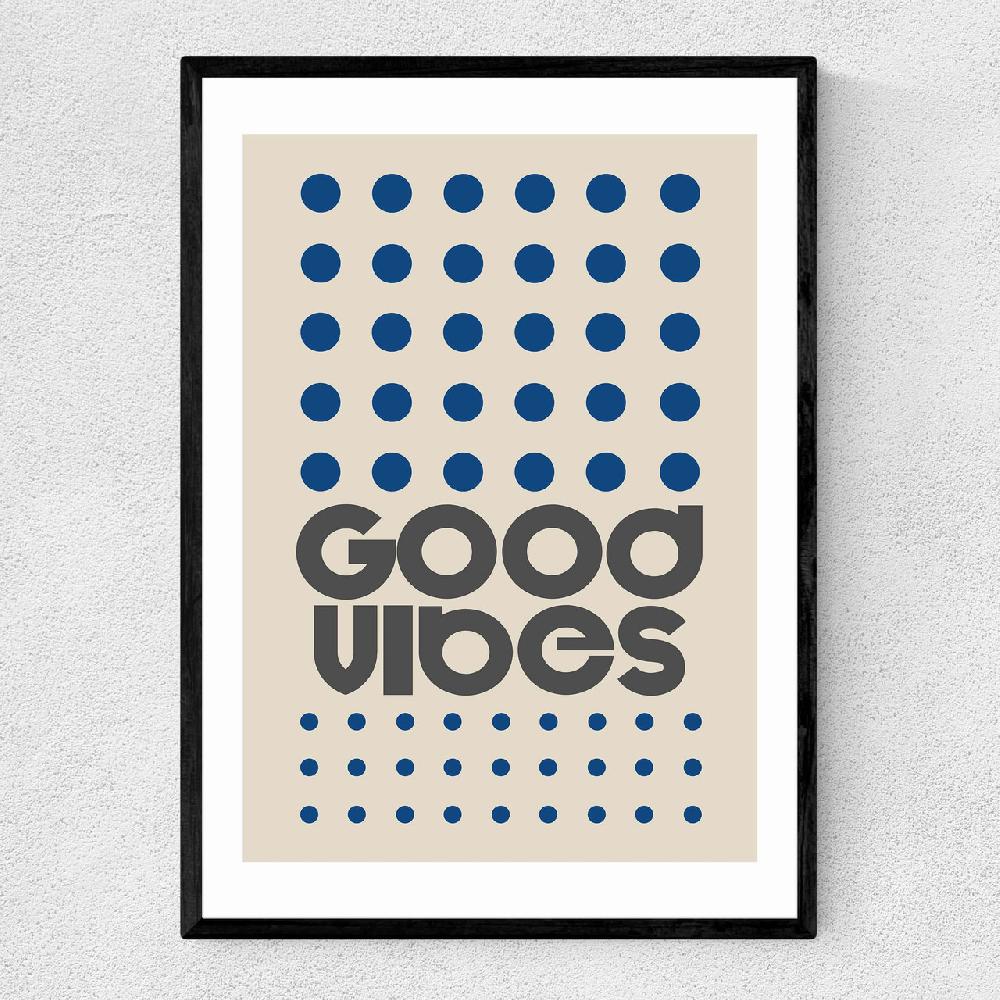east end prints Good Vibes (Blue)