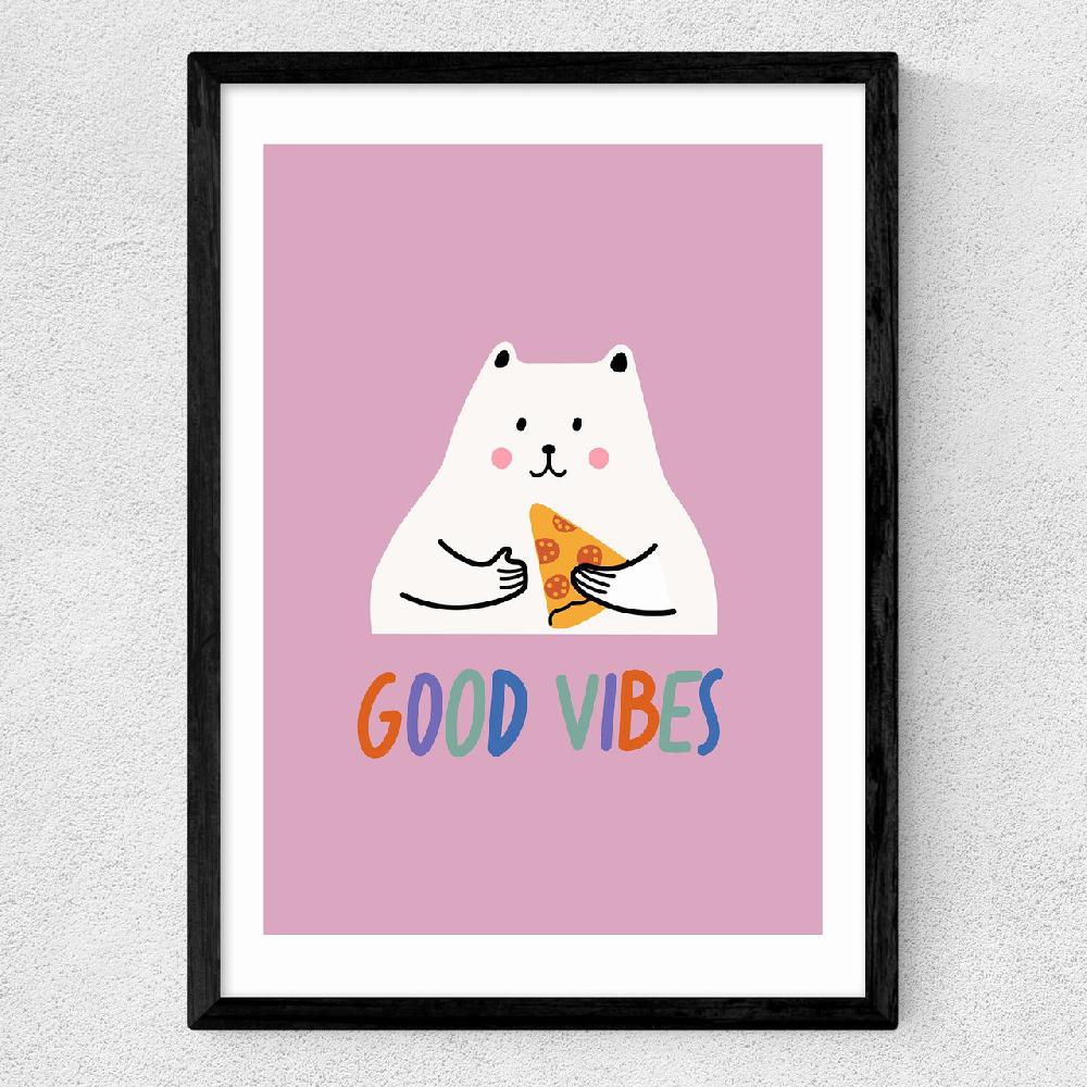 East End Prints Good Vibes Cat
