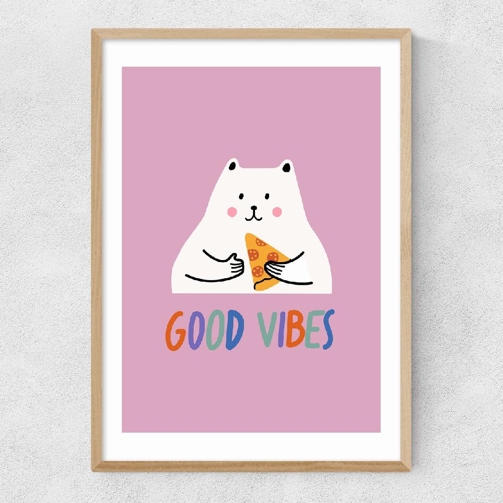 East End Prints Good Vibes Cat