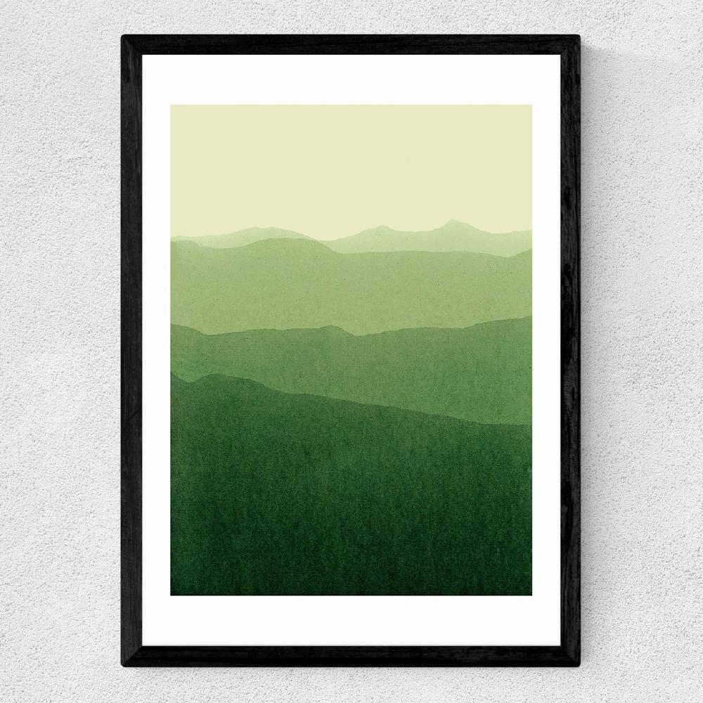East End Prints Gradient Landscape Green