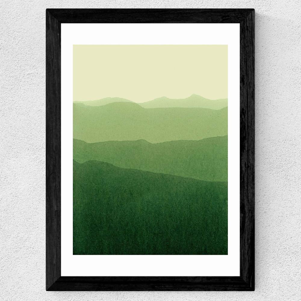 East End Prints Gradient Landscape Green