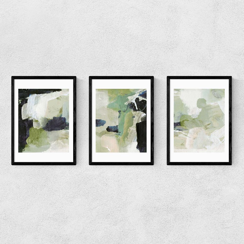 east end prints Green Abstract Triptych