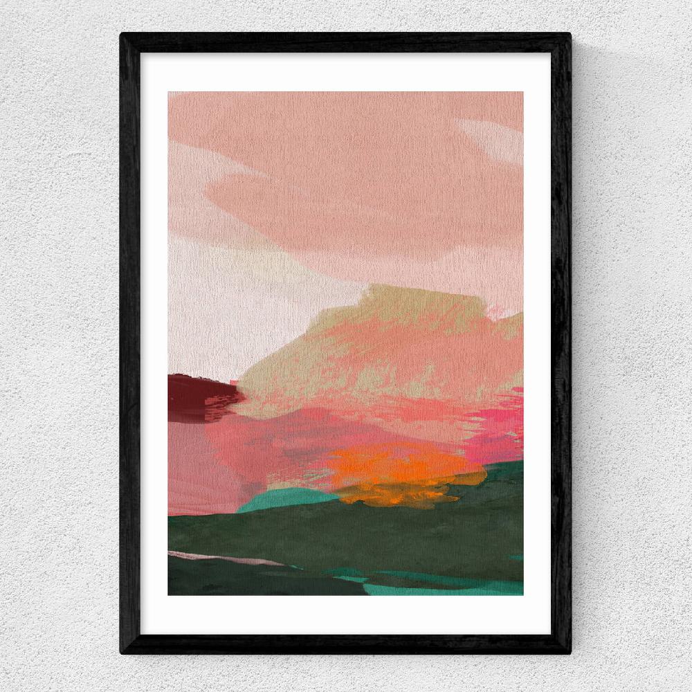 East End Prints Green And Pink Abstract I