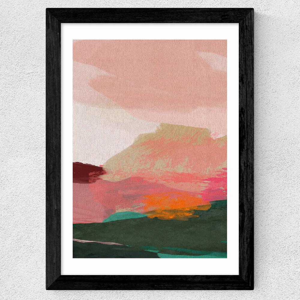 East End Prints Green And Pink Abstract I