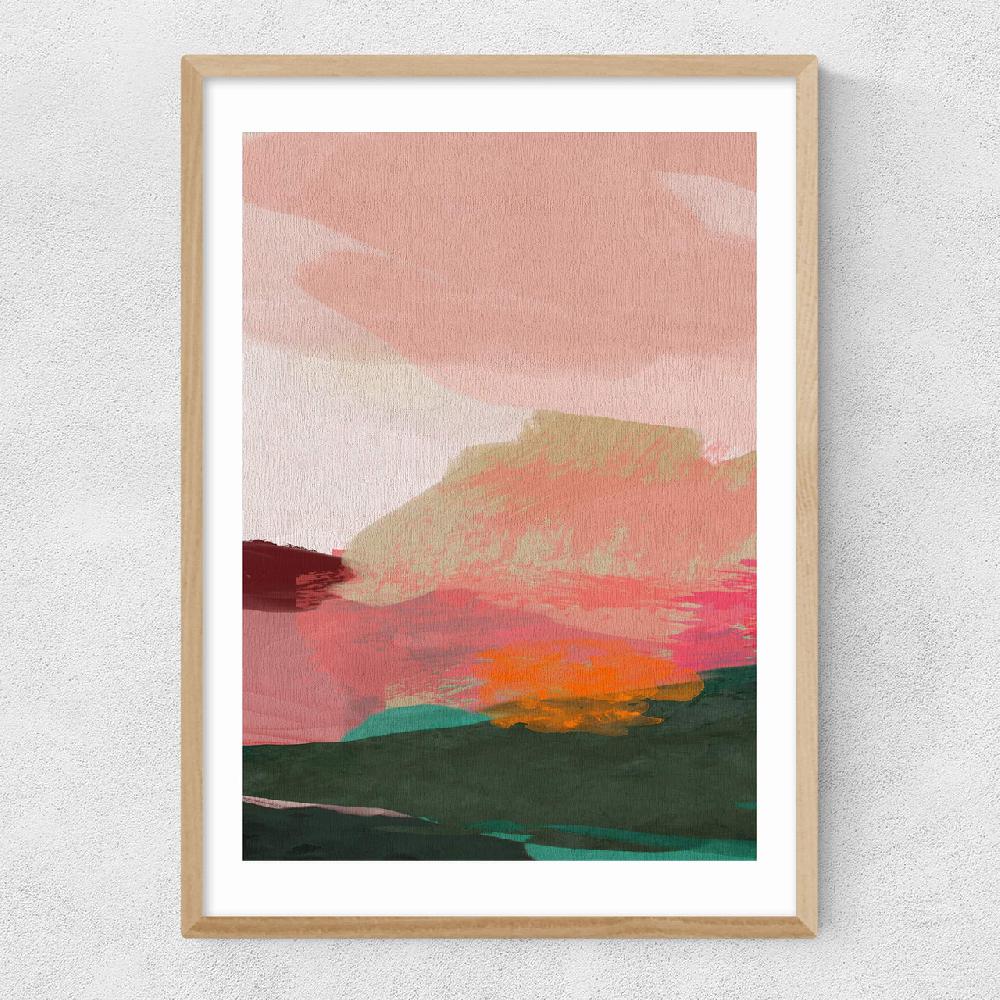 East End Prints Green And Pink Abstract I