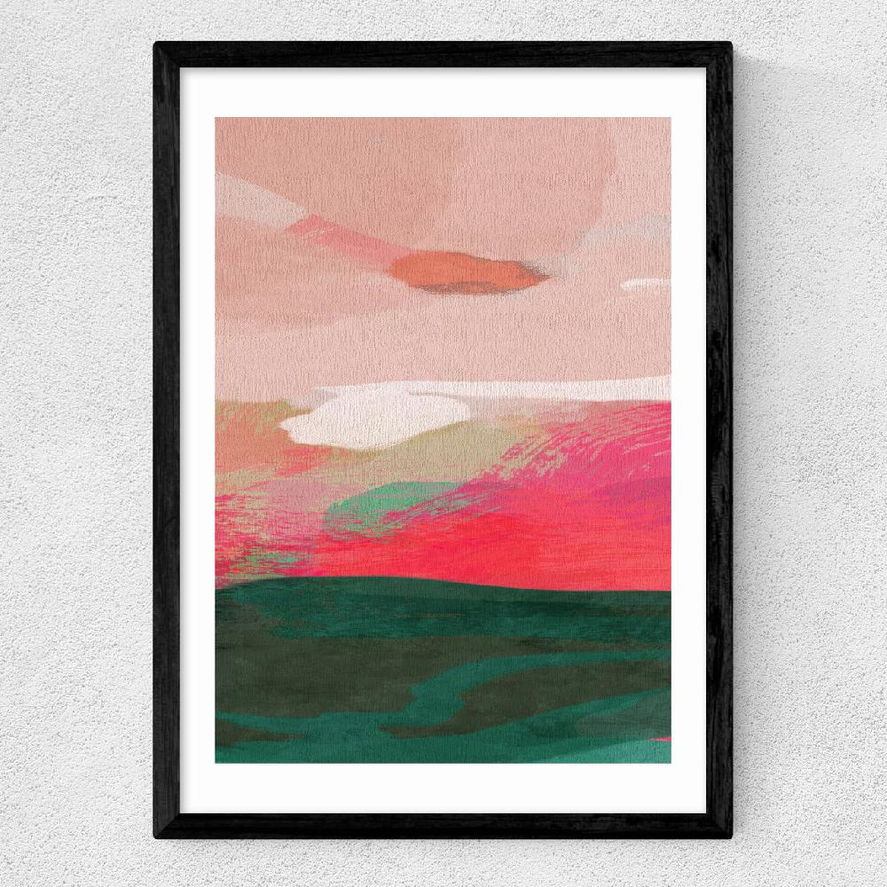 East End Prints Green And Pink Abstract II