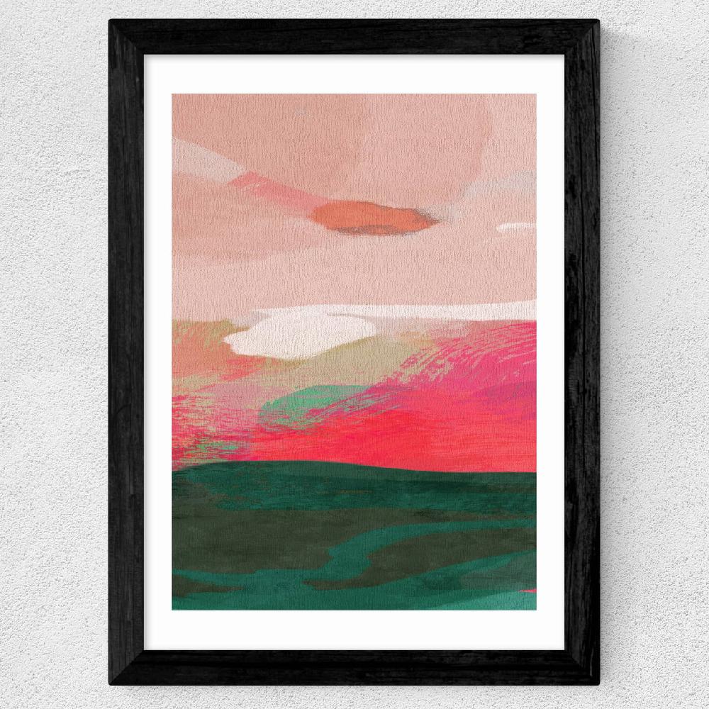 East End Prints Green And Pink Abstract II