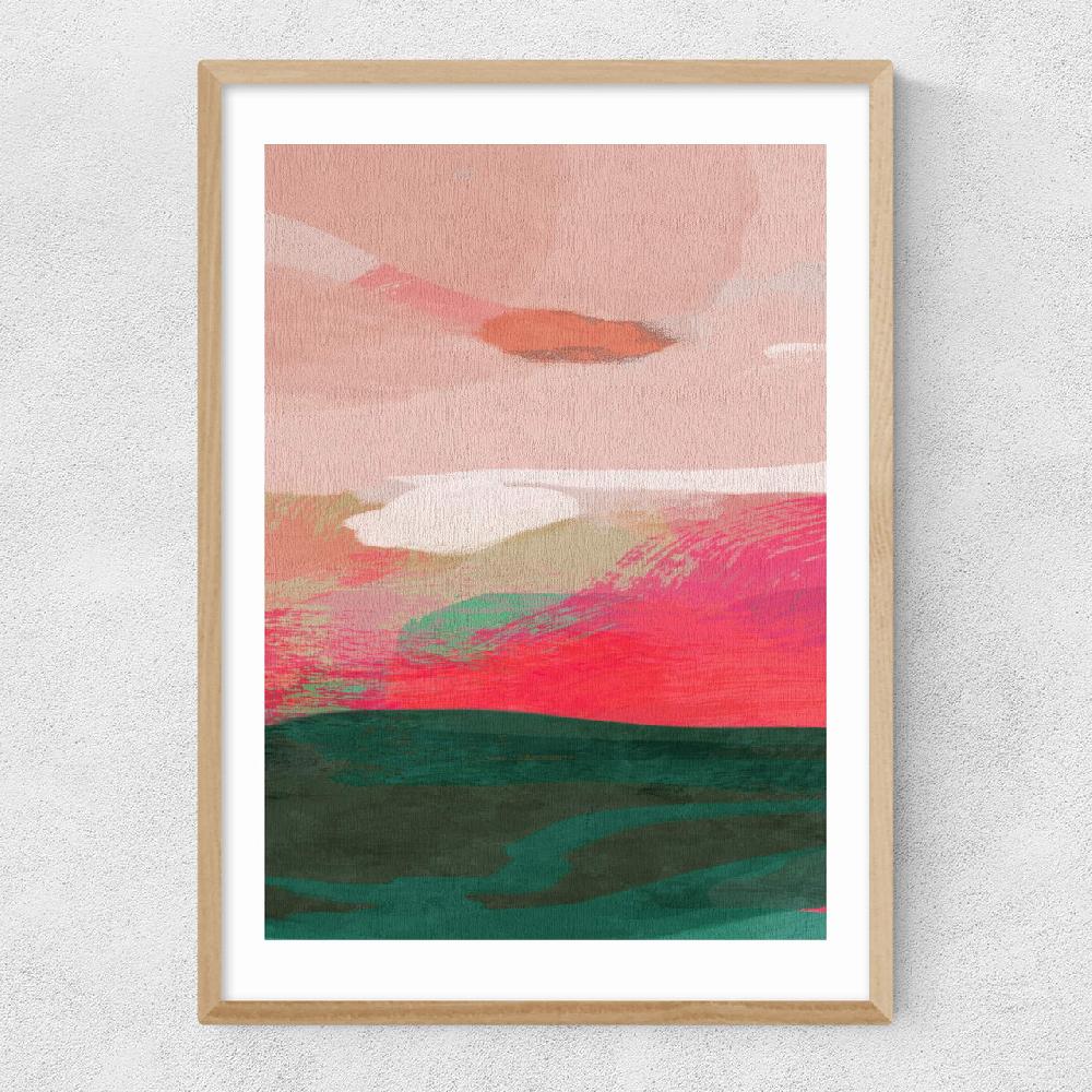 East End Prints Green And Pink Abstract II