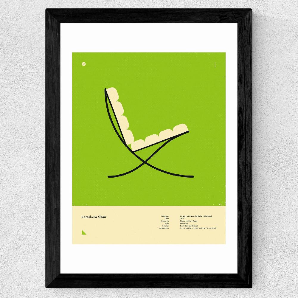 East End Prints Green Barcelona Chair