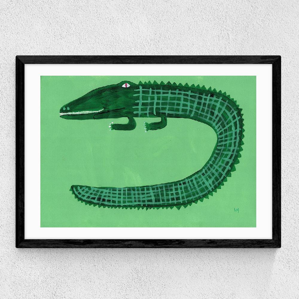 East End Prints Green Crocodile