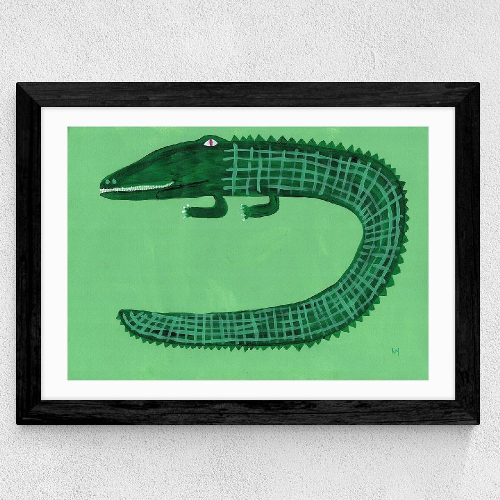 East End Prints Green Crocodile