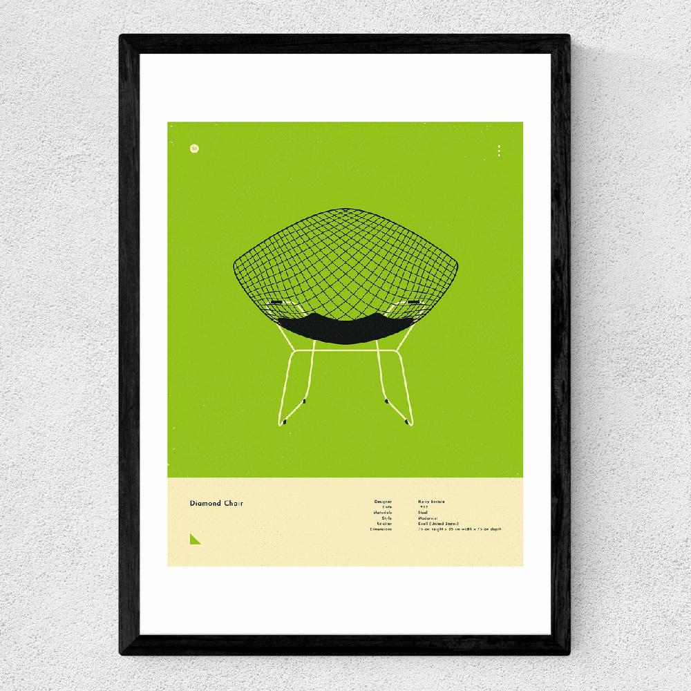 East End Prints Green Diamond Chair