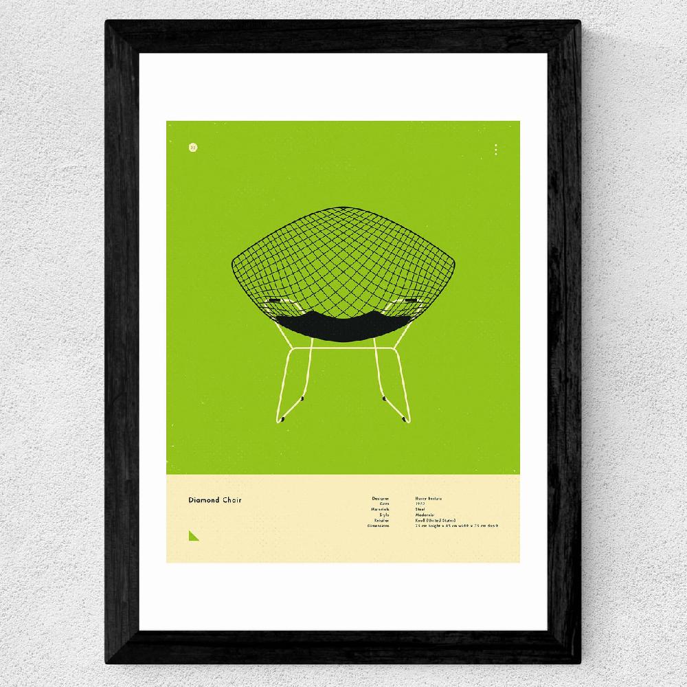 East End Prints Green Diamond Chair