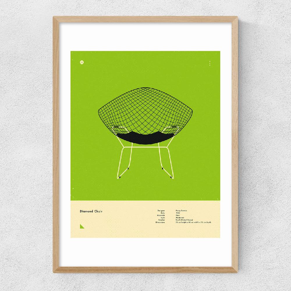 East End Prints Green Diamond Chair