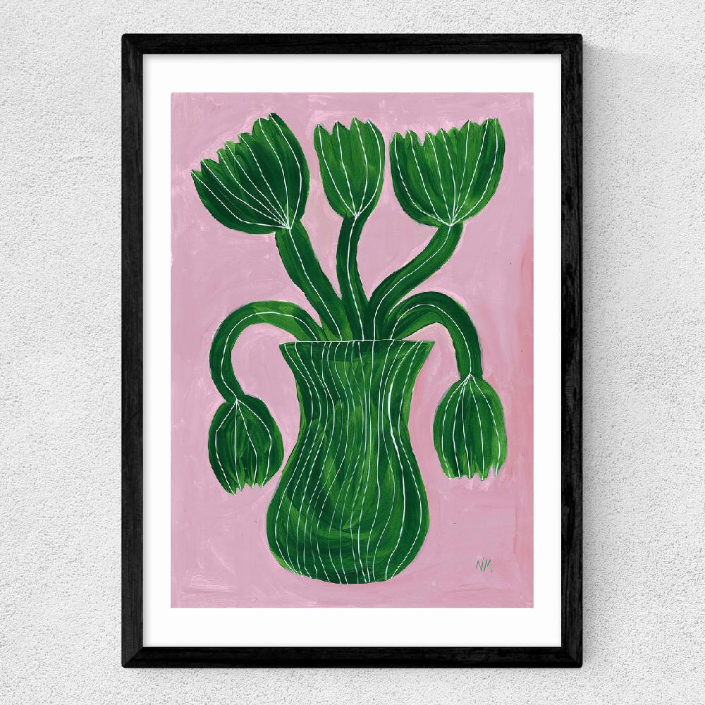 East End Prints Green Flower Pot
