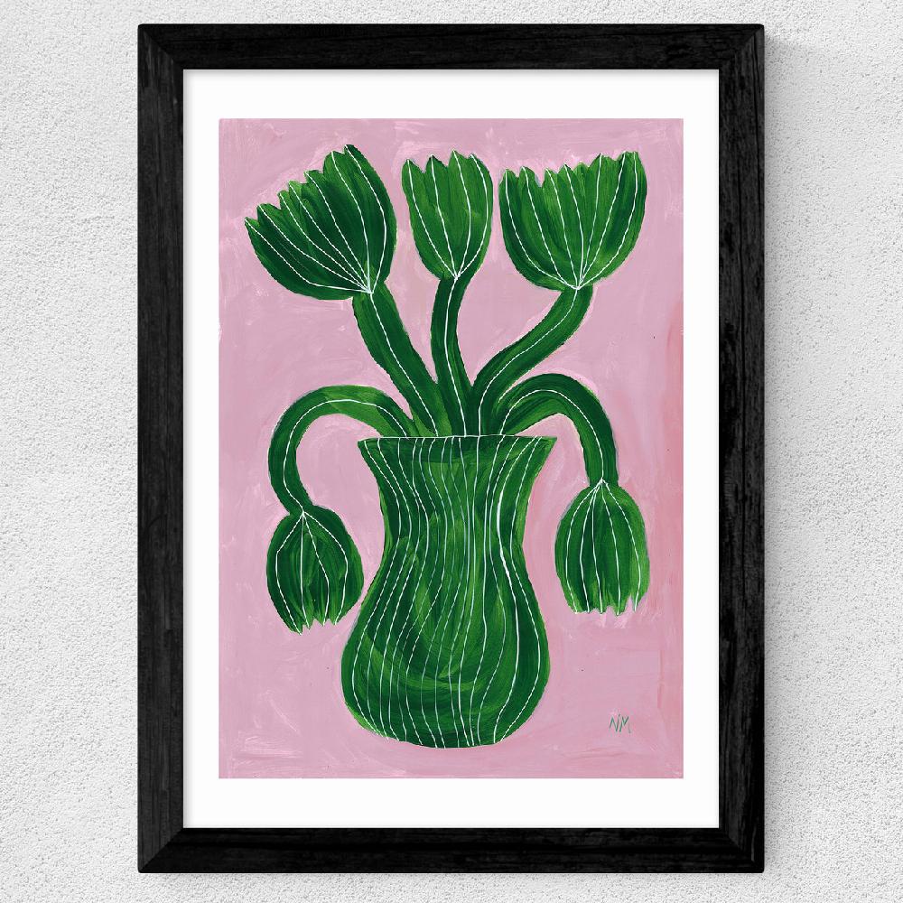 East End Prints Green Flower Pot