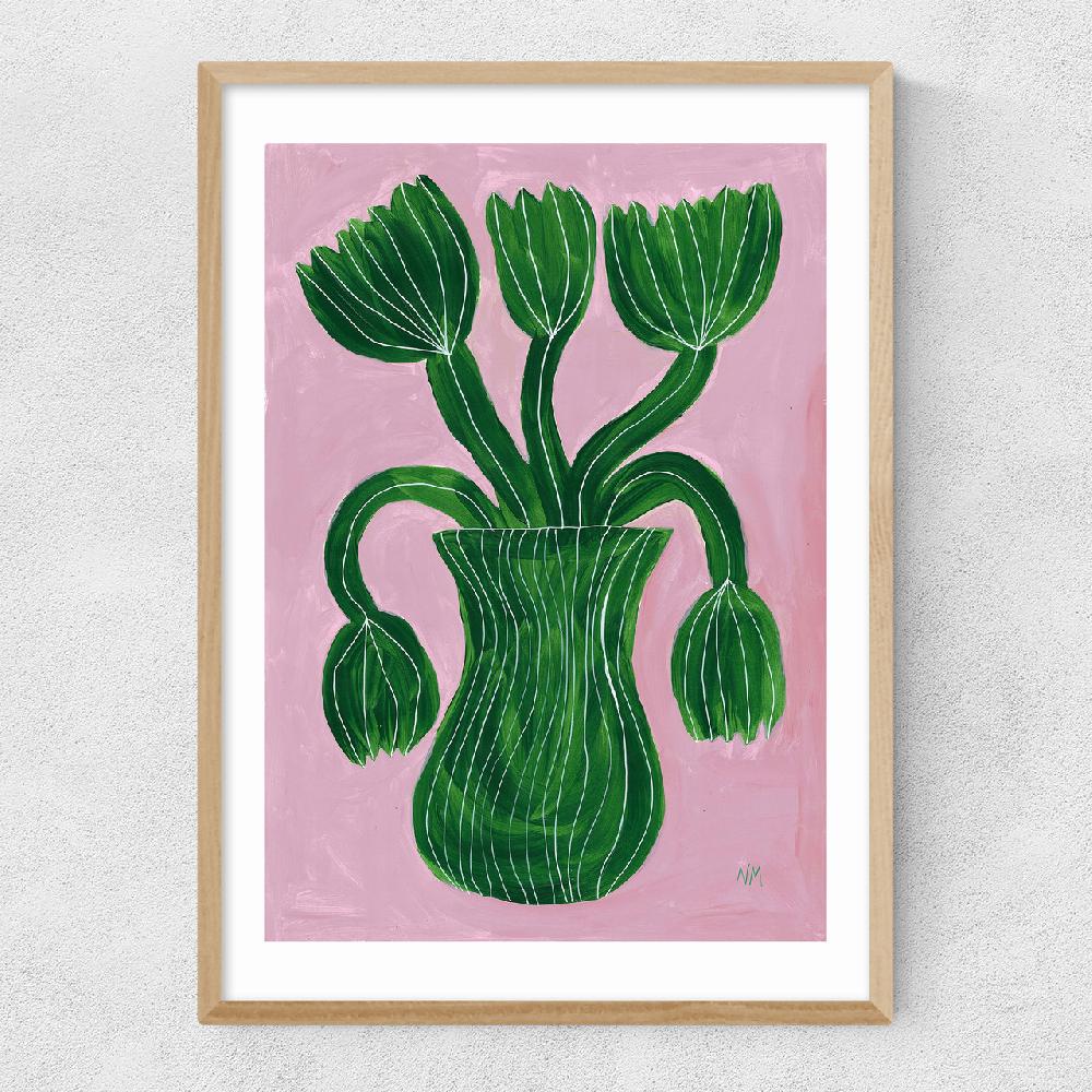 East End Prints Green Flower Pot