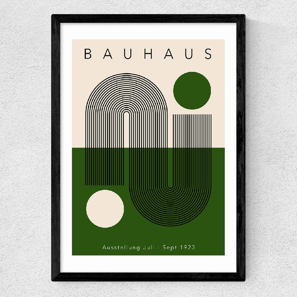 East End Prints Green Geometric Bauhaus