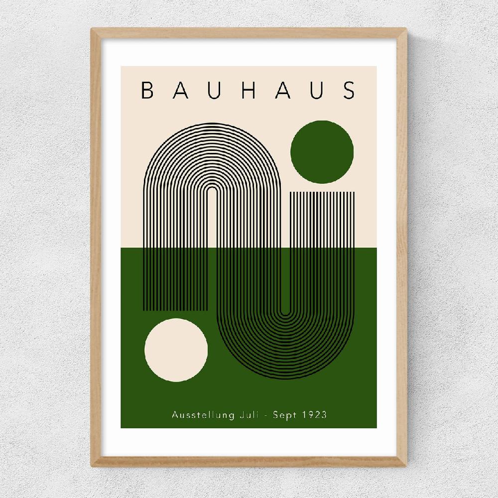 East End Prints Green Geometric Bauhaus