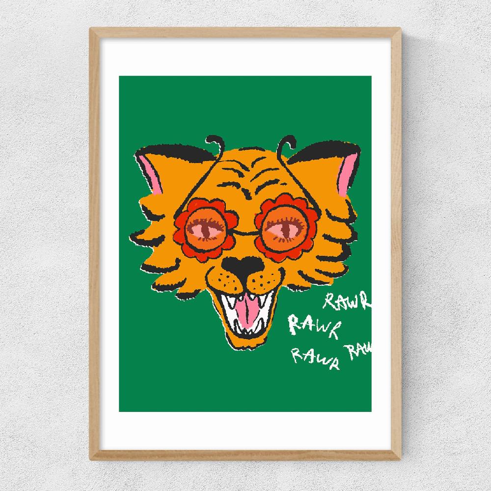 East End Prints Groovy Tiger