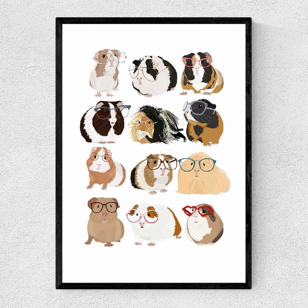 east end prints Guinea Pigs Wearing Glasses
