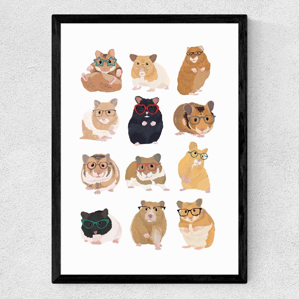 East End Prints Hamsters In Glasses