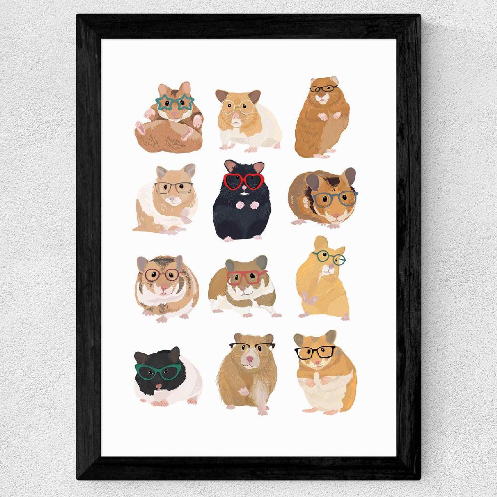 East End Prints Hamsters In Glasses