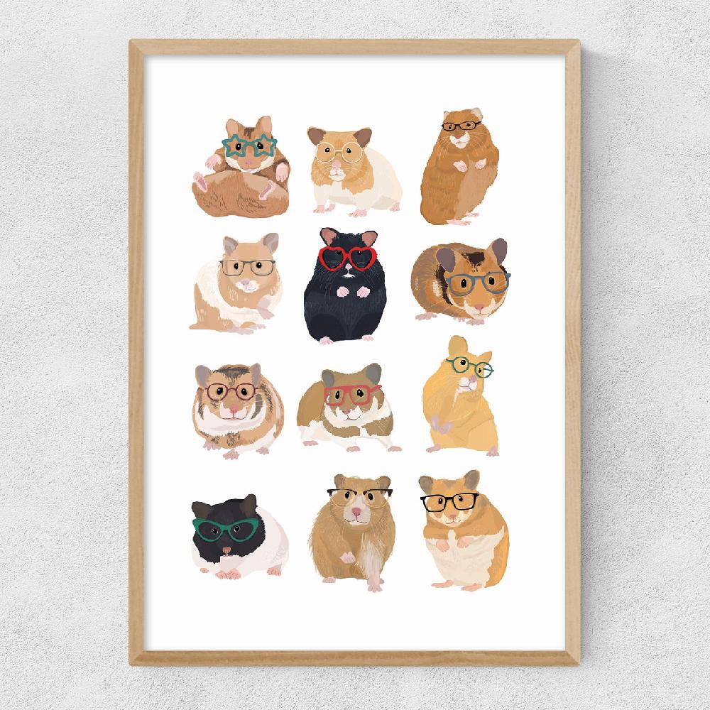 East End Prints Hamsters In Glasses