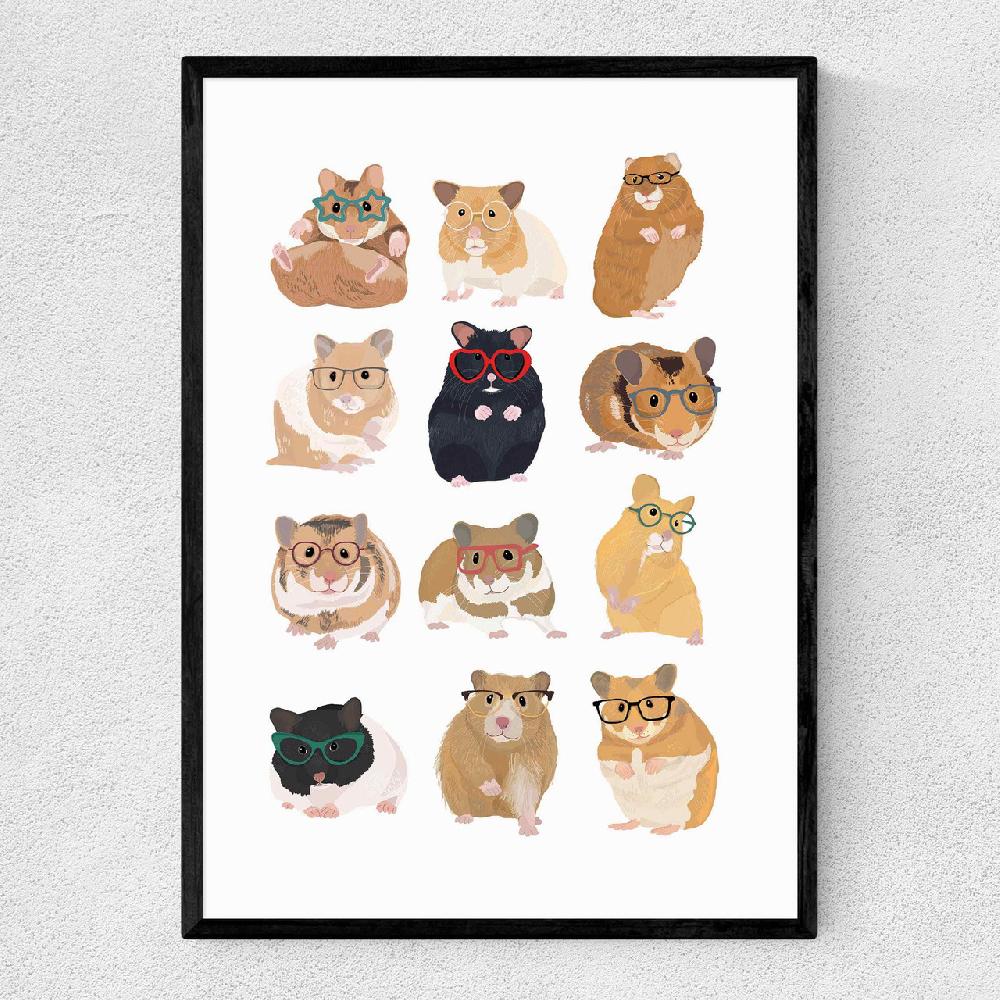 east end prints Hamsters in Glasses