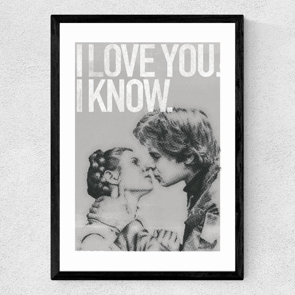 East End Prints Han And Leia Kiss Black And White