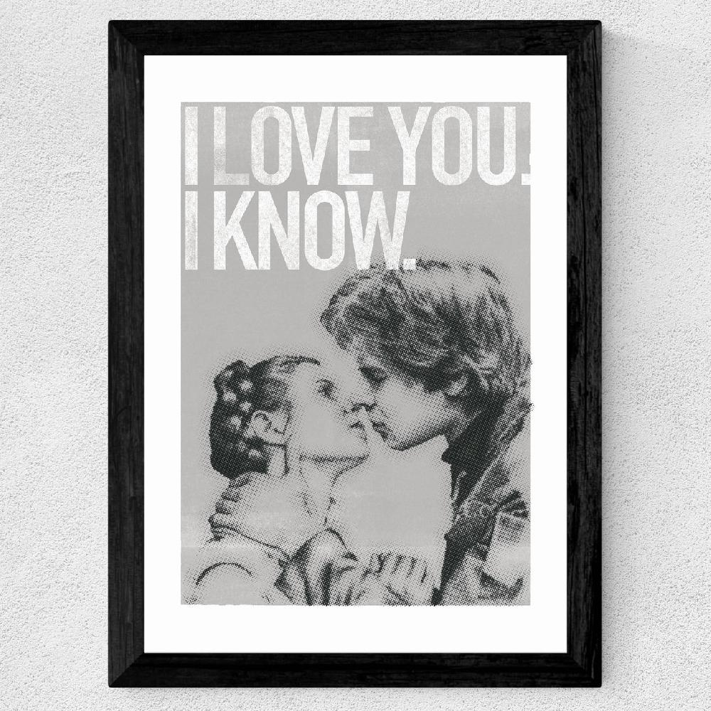 East End Prints Han And Leia Kiss Black And White