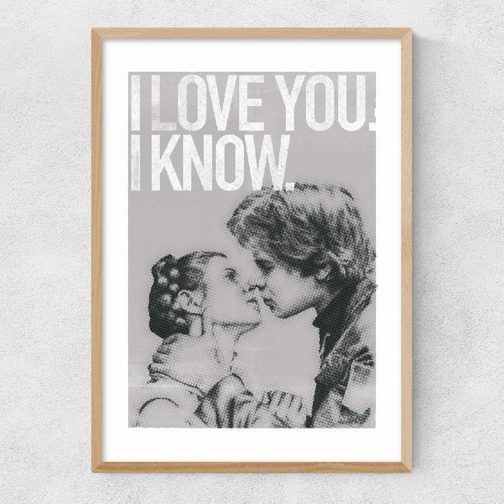 East End Prints Han And Leia Kiss Black And White