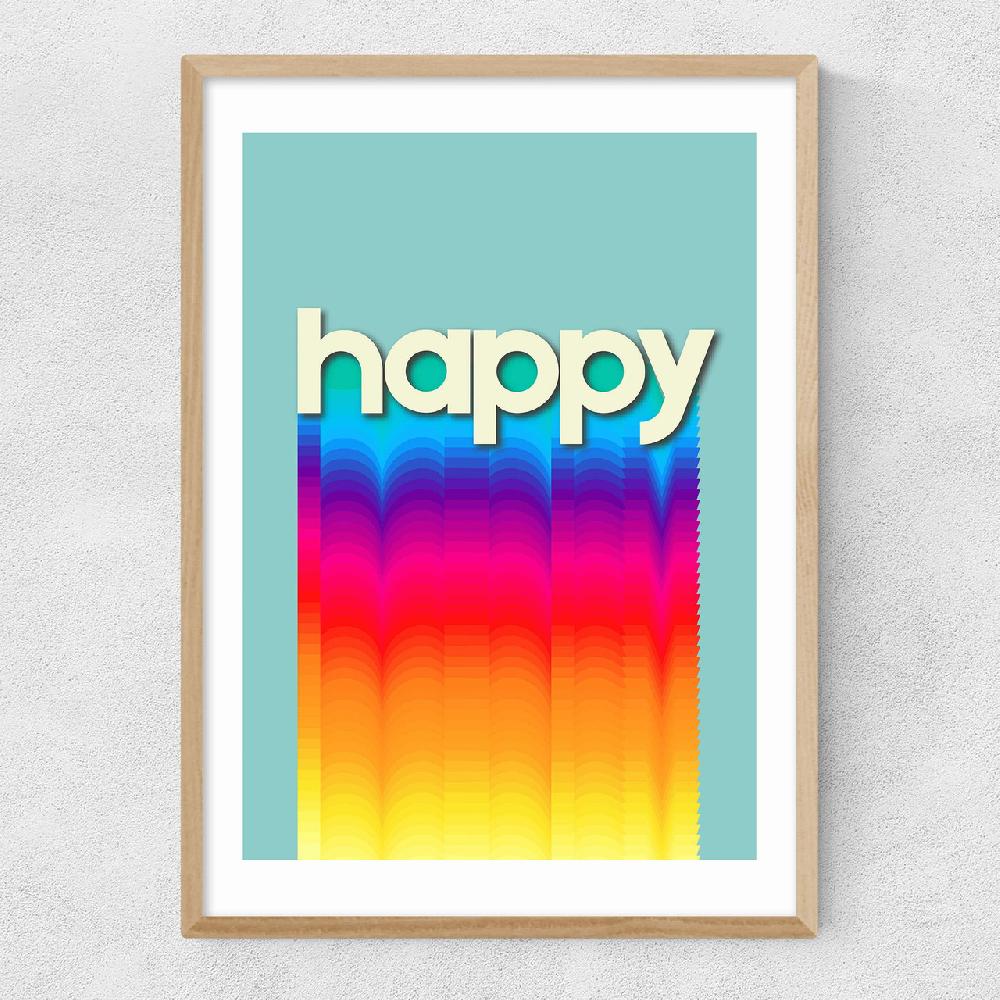 East End Prints Happy By Show Me Mars